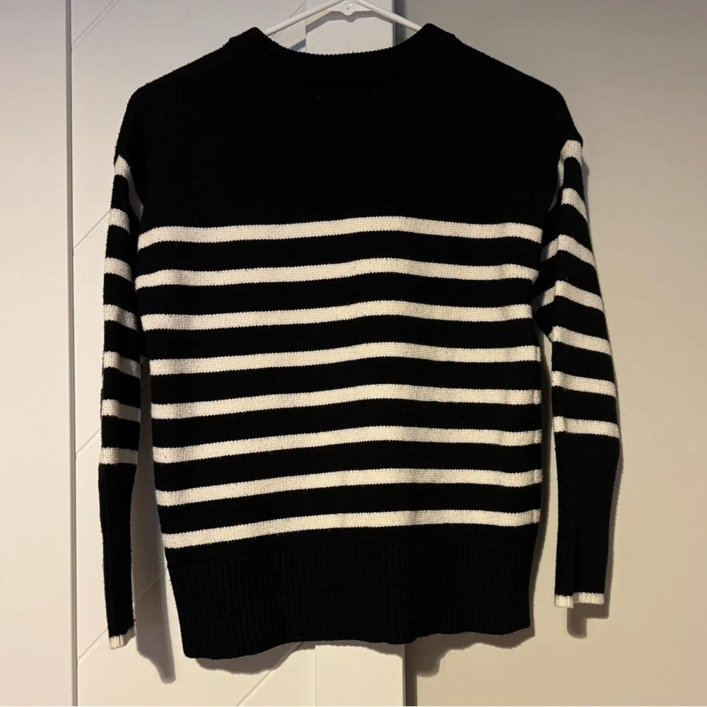 Philosophy Striped Crew Neck Sweater XS Black White Knit